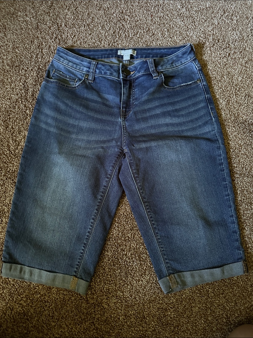 New York & Company Dark Blue Boyfriend Jeans Shorts